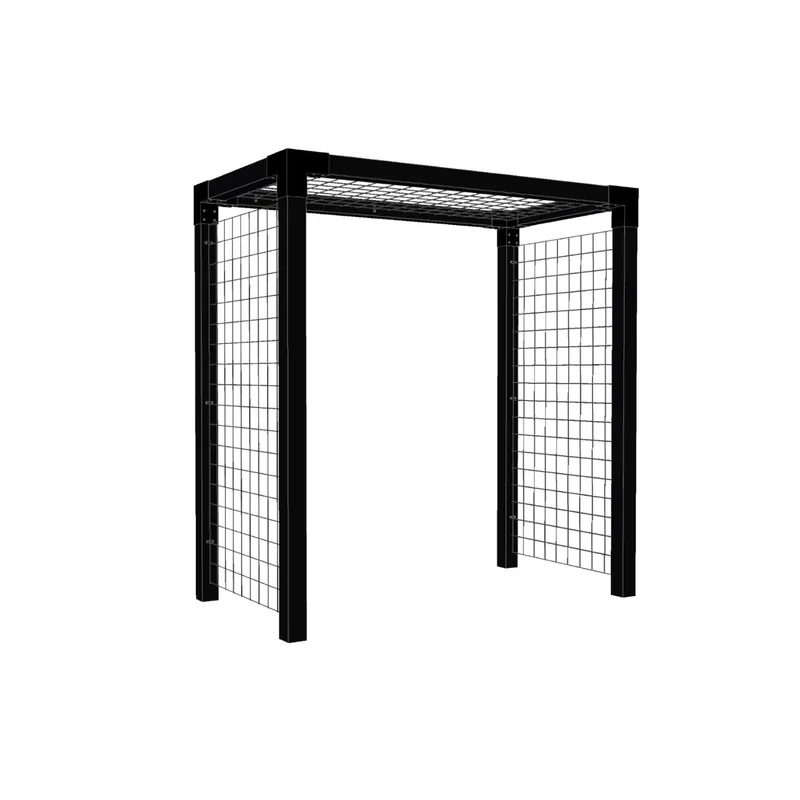 Pflanzenspalier 'Rosenportal' | L 198 x B 108 x H 208 cm | Wandmontage | Holzpfosten | Stahlgitter | Beschläge feuerverzinkt | schwarz lackiert | Made in Europe