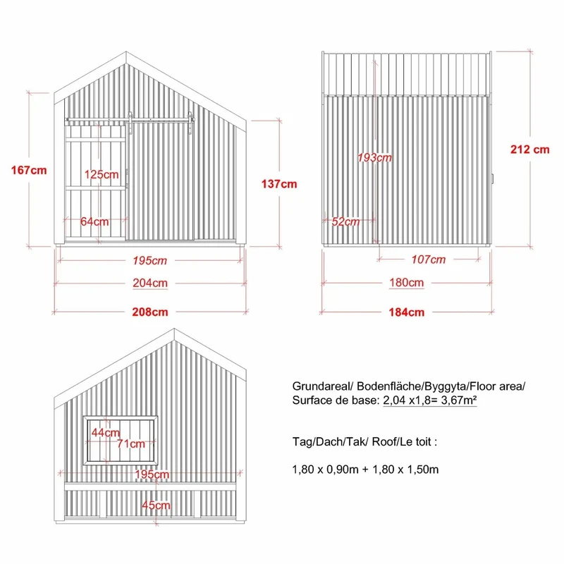 Spielhaus 'Cozy' | mit Dachpappe | 1 Tür, 1 Fenster, 1 Sitzbank | mit Spieltheke | L 184 x B 208 x H 212 cm | unbehandelt | Made in Europe