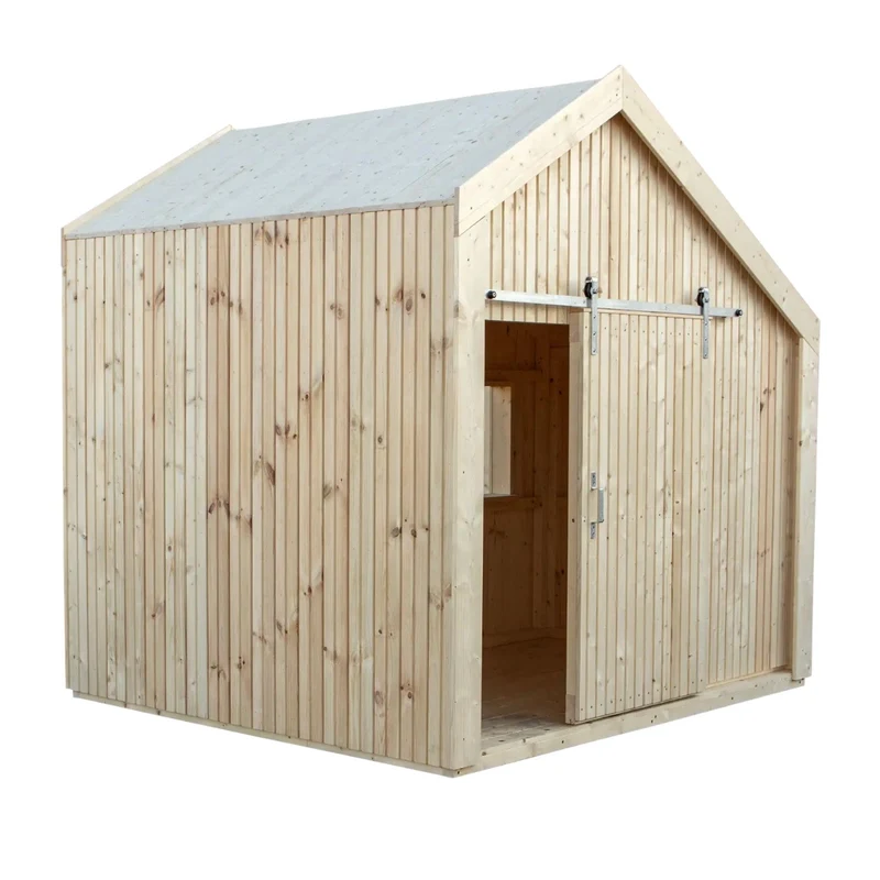 Spielhaus 'Cozy' | mit Dachpappe | 1 Tür, 1 Fenster, 1 Sitzbank | mit Spieltheke | L 184 x B 208 x H 212 cm | unbehandelt | Made in Europe