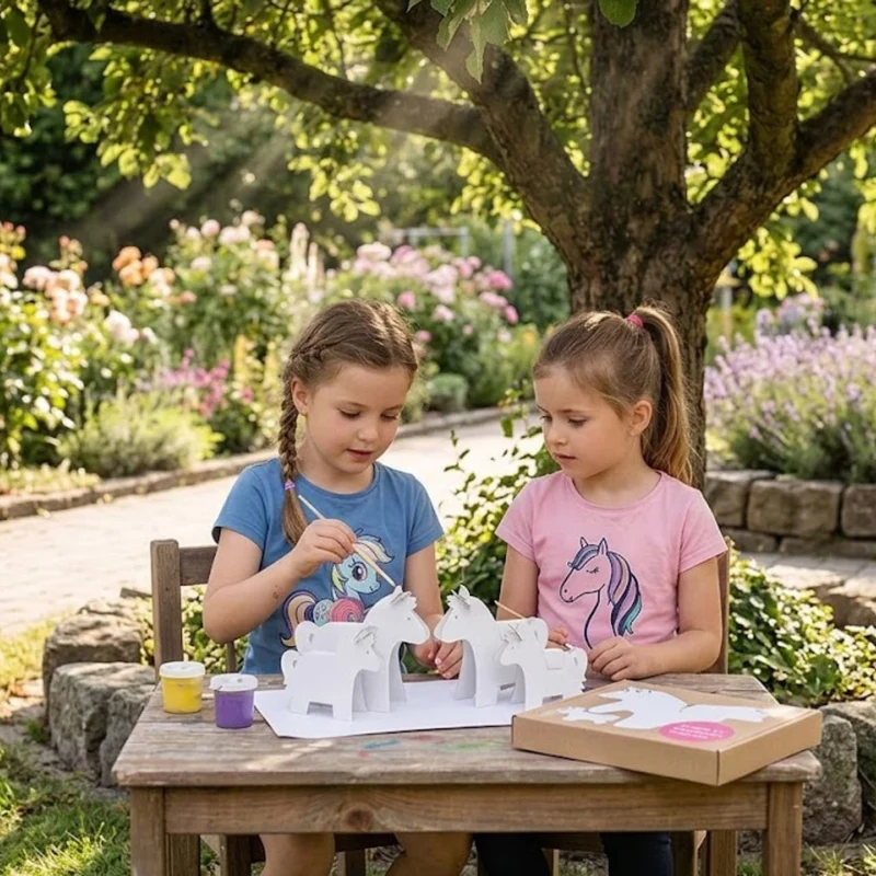 UaB Geschenk | Ponys aus Pappe 'Pippa' | zum Zusammenstecken und Bemalen