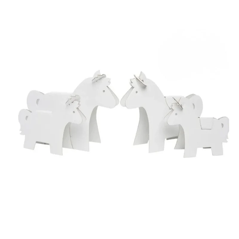 UaB Geschenk | Ponys aus Pappe 'Pippa' | zum Zusammenstecken und Bemalen