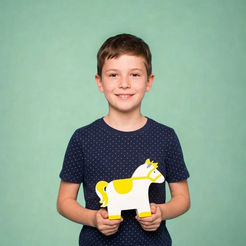 UaB Geschenk | Ponys aus Pappe 'Pippa' | zum Zusammenstecken und Bemalen