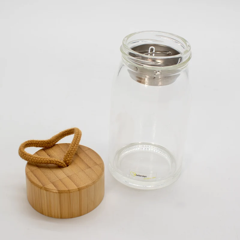 UaB Geschenk | TO GO Trinkflasche aus Glas | nachhaltig und stylisch | 400 ml