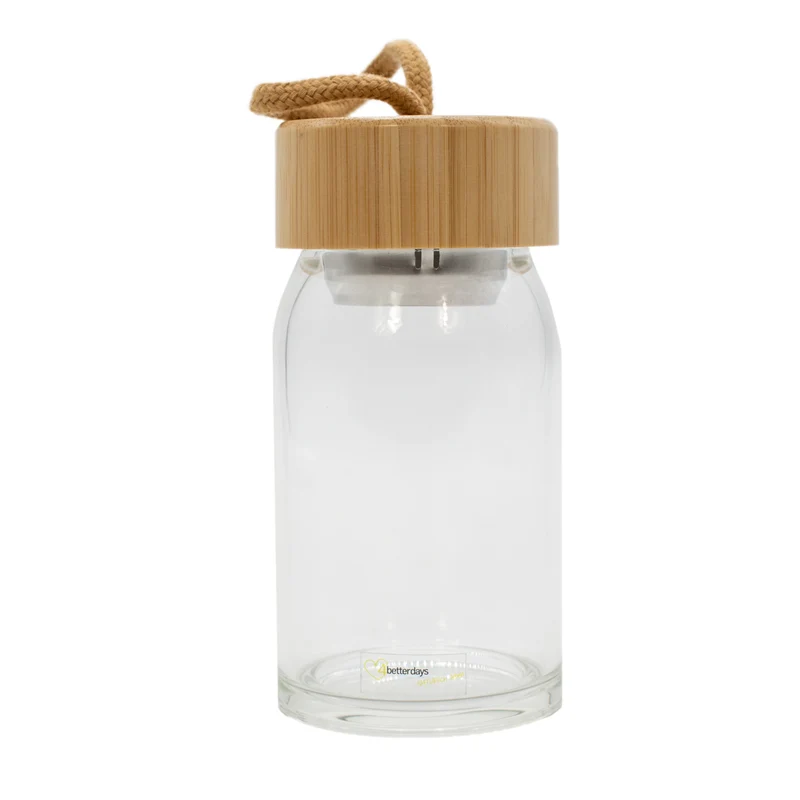 UaB Geschenk | TO GO Trinkflasche aus Glas | nachhaltig und stylisch | 400 ml