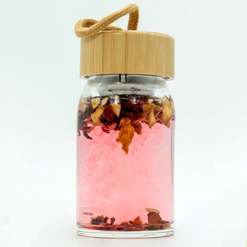 UaB Geschenk | TO GO Trinkflasche aus Glas | nachhaltig und stylisch | 400 ml