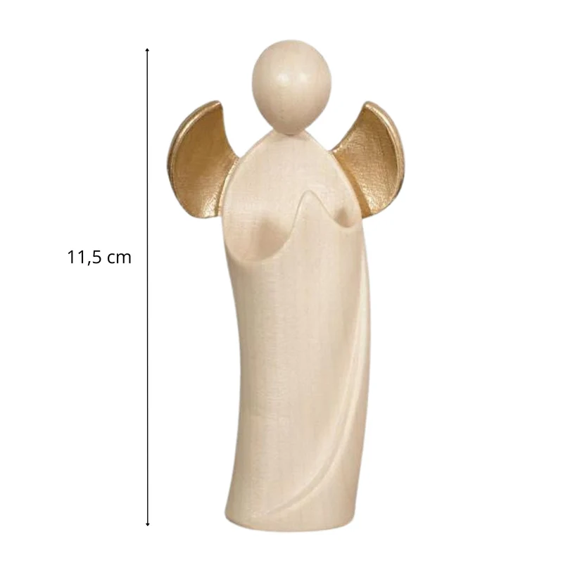 Engel 'Aurelia' | 11,5 cm | Ahorn | gewachst und Goldanstrich | Geschenk zu vielen Anlässen | Hergestellt in Südtirol