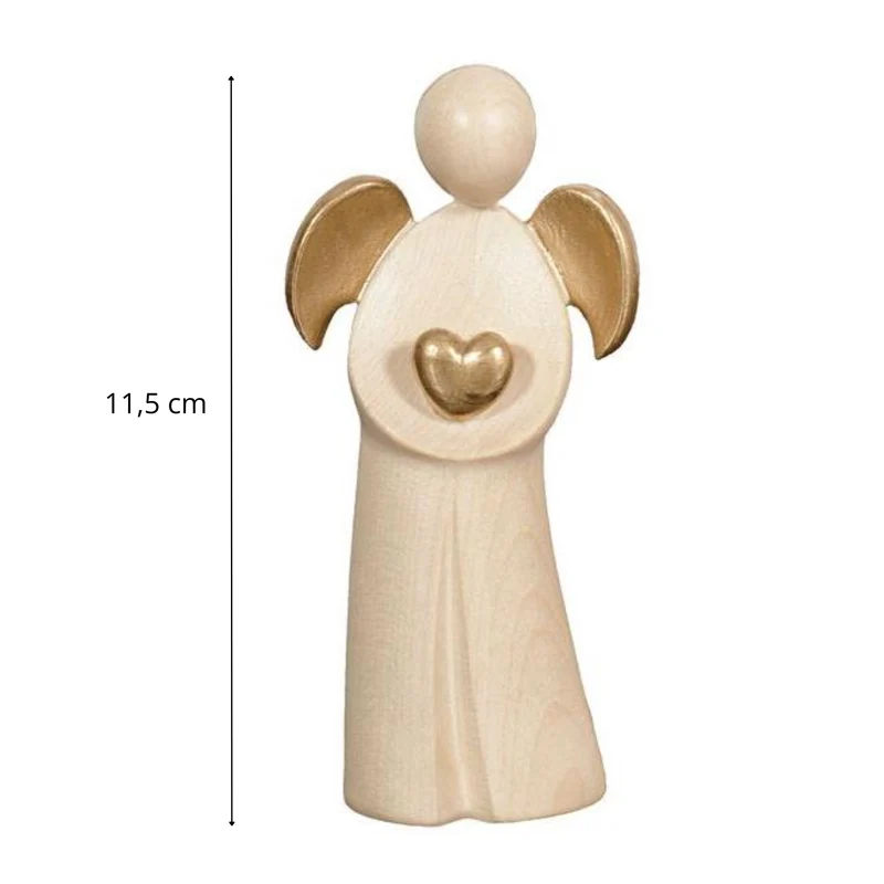 Engel 'Aurelia' | 11,5 cm | Ahorn | gewachst und Goldanstrich | Geschenk zu vielen Anlässen | Hergestellt in Südtirol