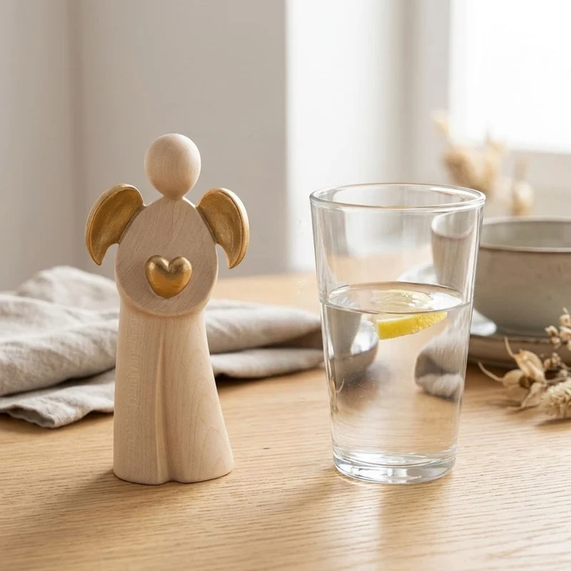 Engel 'Aurelia' | 11,5 cm | Ahorn | gewachst und Goldanstrich | Geschenk zu vielen Anlässen | Hergestellt in Südtirol