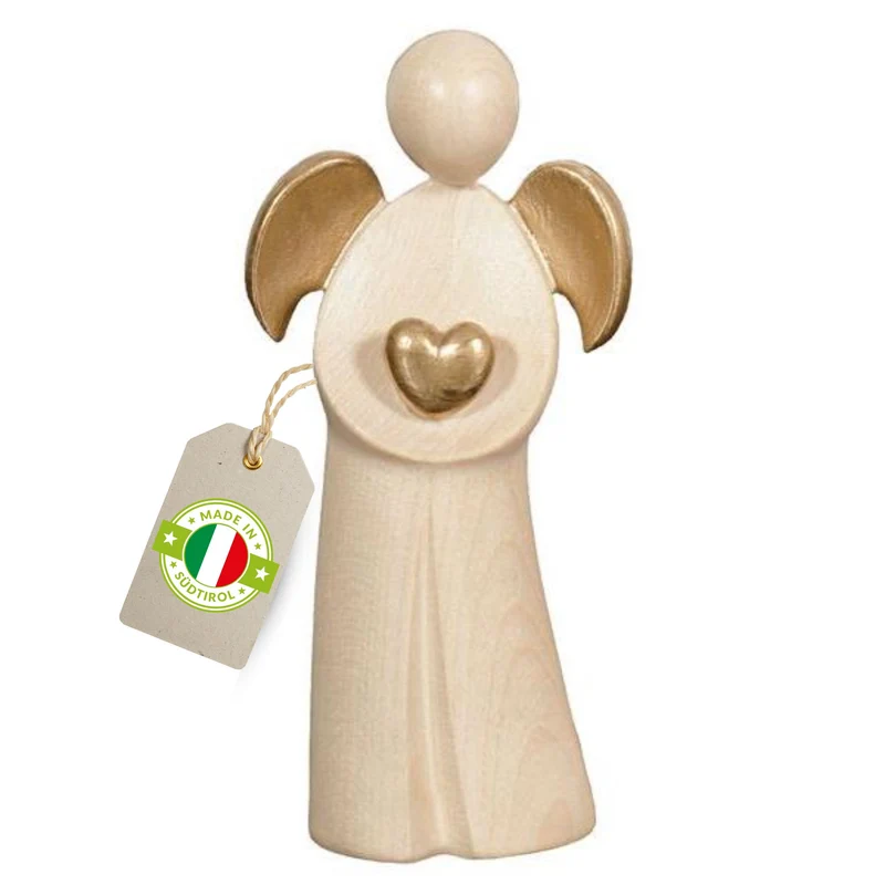 Engel 'Aurelia' | 11,5 cm | Ahorn | gewachst und Goldanstrich | Geschenk zu vielen Anlässen | Hergestellt in Südtirol
