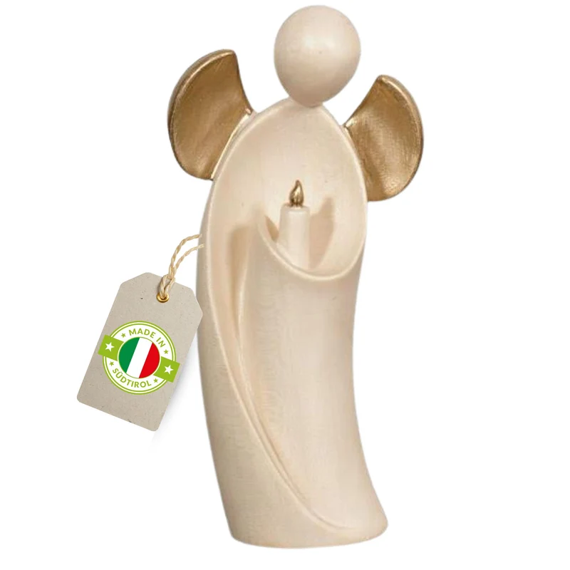 Engel 'Aurelia' | 11,5 cm | Ahorn | gewachst und Goldanstrich | Geschenk zu vielen Anlässen | Hergestellt in Südtirol