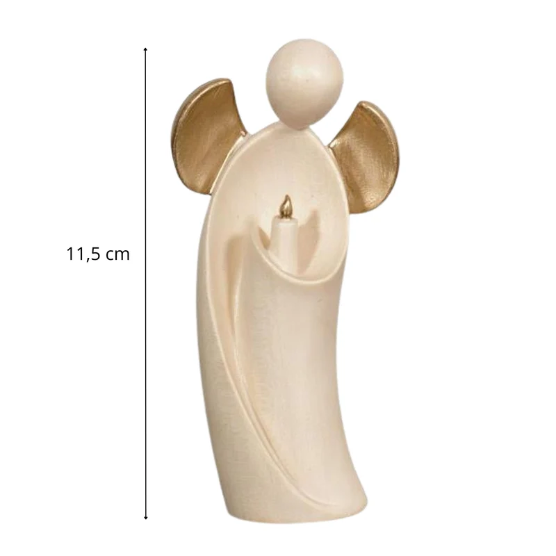 Engel 'Aurelia' | 11,5 cm | Ahorn | gewachst und Goldanstrich | Geschenk zu vielen Anlässen | Hergestellt in Südtirol