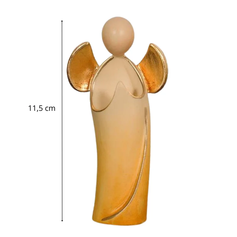 Engel 'Aurelio' | 11,5 cm | Ahorn | coloriert und Goldanstrich | Geschenk zu vielen Anlässen | Hergestellt in Südtirol