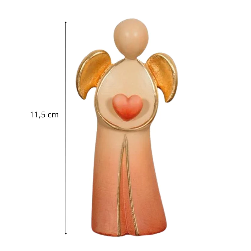 Engel 'Aurelio' | 11,5 cm | Ahorn | coloriert und Goldanstrich | Geschenk zu vielen Anlässen | Hergestellt in Südtirol