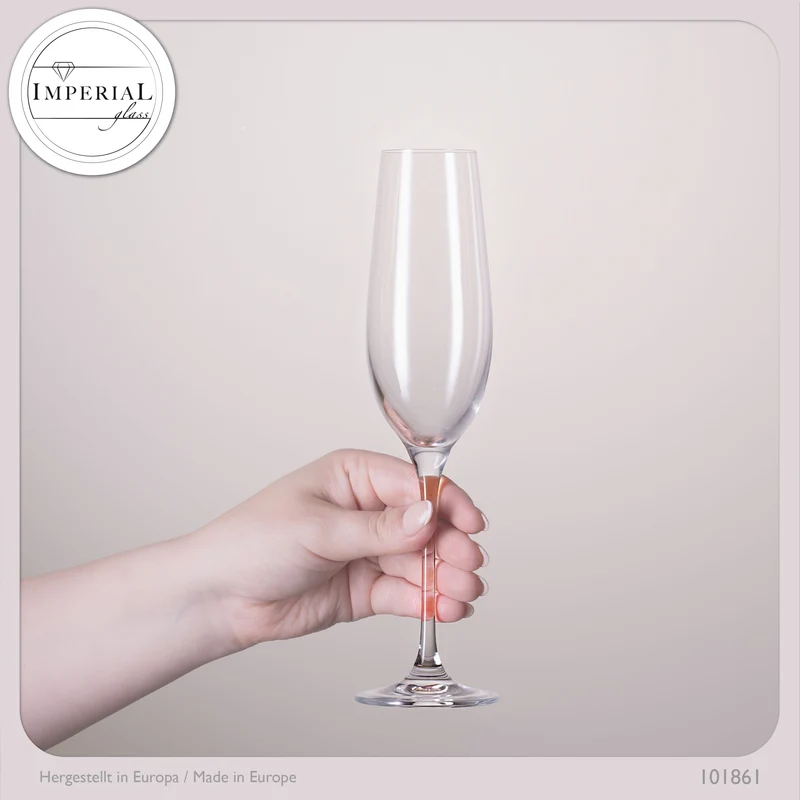 IMPERIAL glass Sektkelche 180ml Set 6-Teilig Sektgläser "Havanna" aus Crystalline Glas Spülmaschinenfest