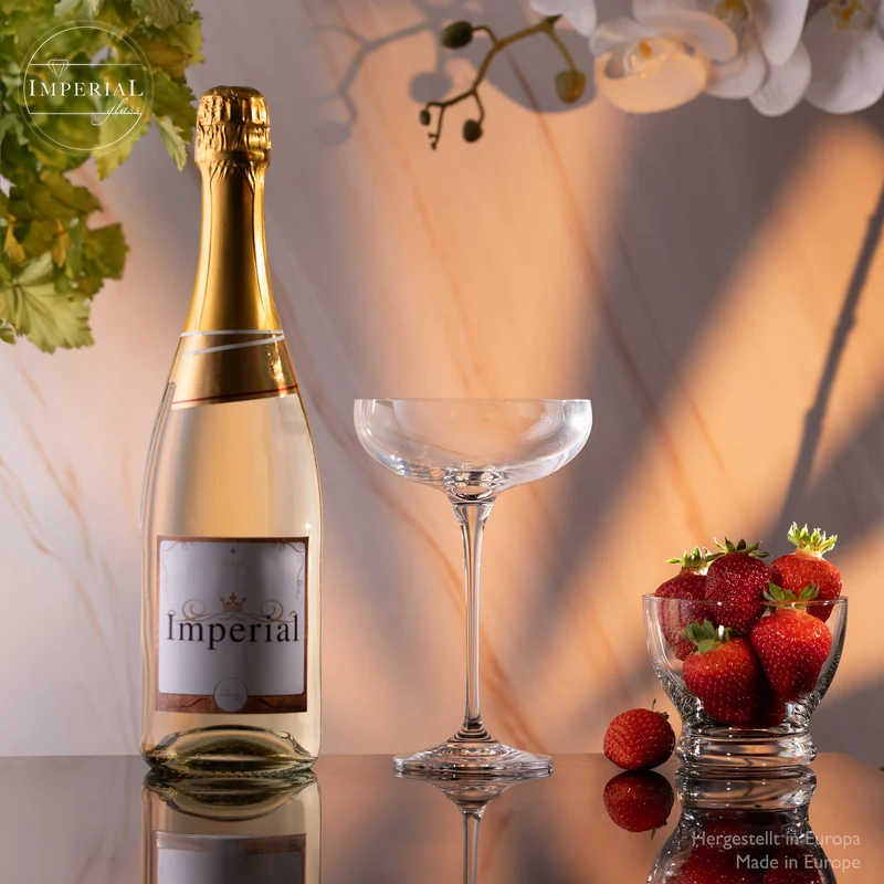 IMPERIAL glass Sektschalen 220ml "Havanna" Champagnergläser Set 2-Teilig Sektgläser aus Crystalline Glas