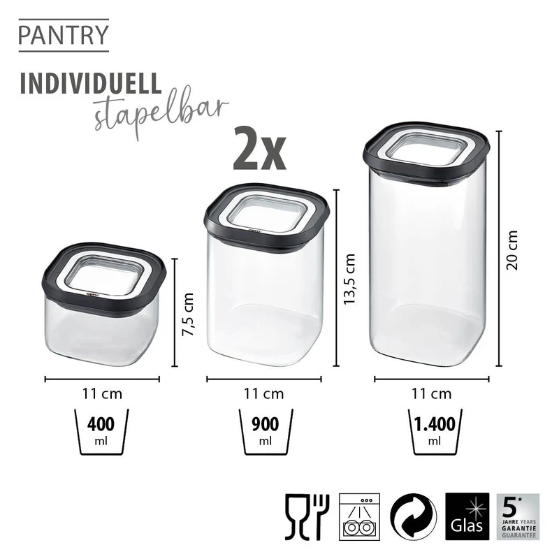 -GEFU- "PANTRY" Vorratsdosen-Set, 4-teilig