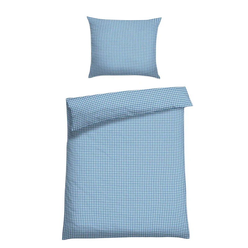 Soft Seersucker-Bettwäsche | Vichy Karo | inkl. Kissenbezug | 100% Baumwolle | 60°C waschbar | trocknergeeignet | bügelfrei | OEKO-TEX® zertifiziert