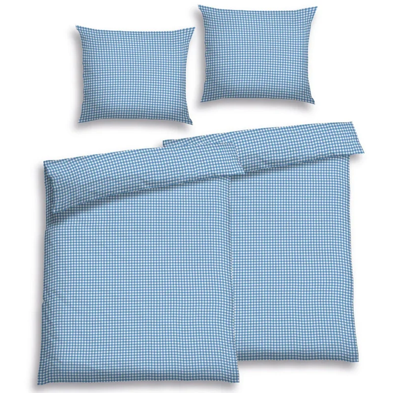 Soft Seersucker-Bettwäsche | Vichy Karo | inkl. Kissenbezug | 100% Baumwolle | 60°C waschbar | trocknergeeignet | bügelfrei | OEKO-TEX® zertifiziert