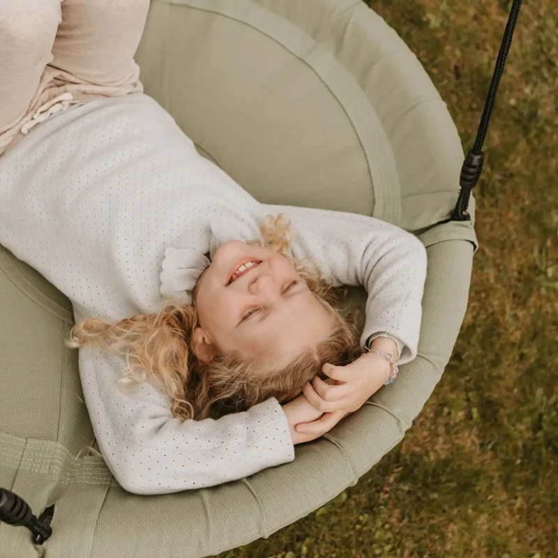 Nestschaukel 'Nordic Green' | Ø 98 cm | wasserabweisend | mit PE-Netz | Belastung 150 kg | Made in Europe