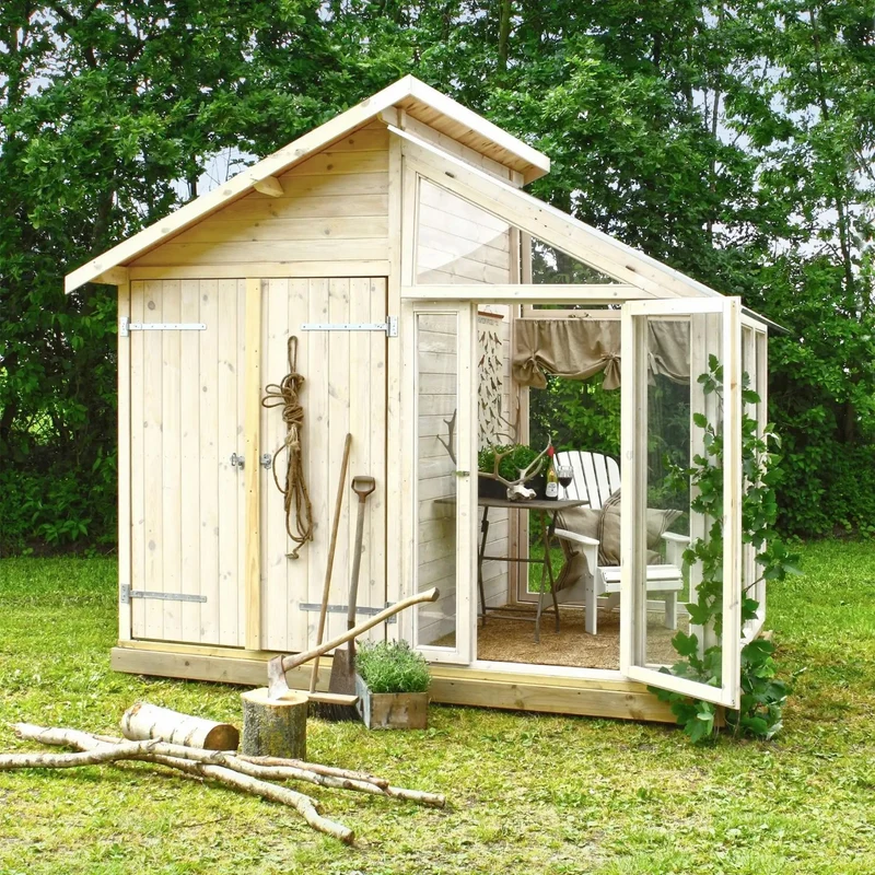Gewächshaus mit Geräteraum 'Orangerie' | L 208 x B 316 x H 285 cm | Holz unbehandelt | 6,6 m² | Made in Europe