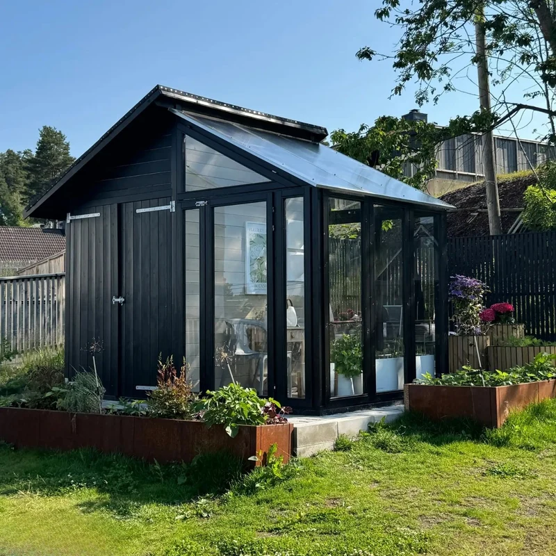 Gewächshaus mit Geräteraum 'Orangerie' | L 208 x B 316 x H 285 cm | Holz unbehandelt | 6,6 m² | Made in Europe