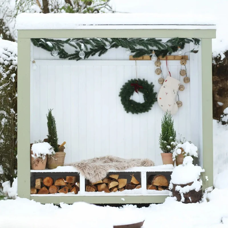 Überdachte Sitzbank 'Shelter' | auf Rädern | L 179 x B 67 x H 183 cm | mit Bank | mit Dachpappe | Holz unbehandelt | Made in Europe