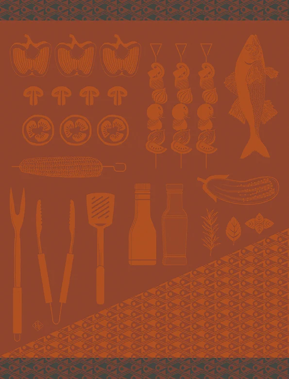 -Le Jacquard Francais- Geschirrtuch 80x60cm "Braise" 100% Baumwolle