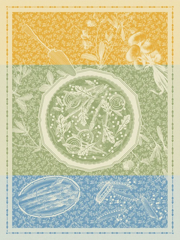-Le Jacquard Francais- Geschirrtuch 80x60cm "Tarte Printaniere" 100% Baumwolle