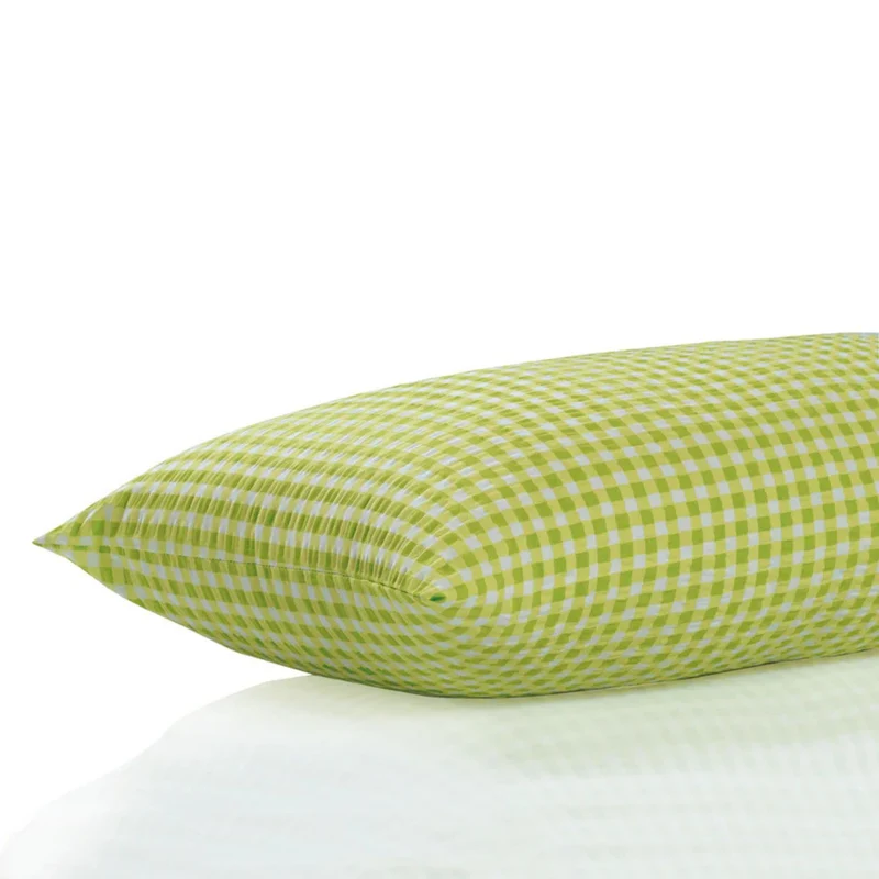 Soft Seersucker-Kissenbezug | Vichy Karo | 40 x 80 cm | 100% Baumwolle | 60°C waschbar | trocknergeeignet | bügelfrei | OEKO-TEX® zertifizier