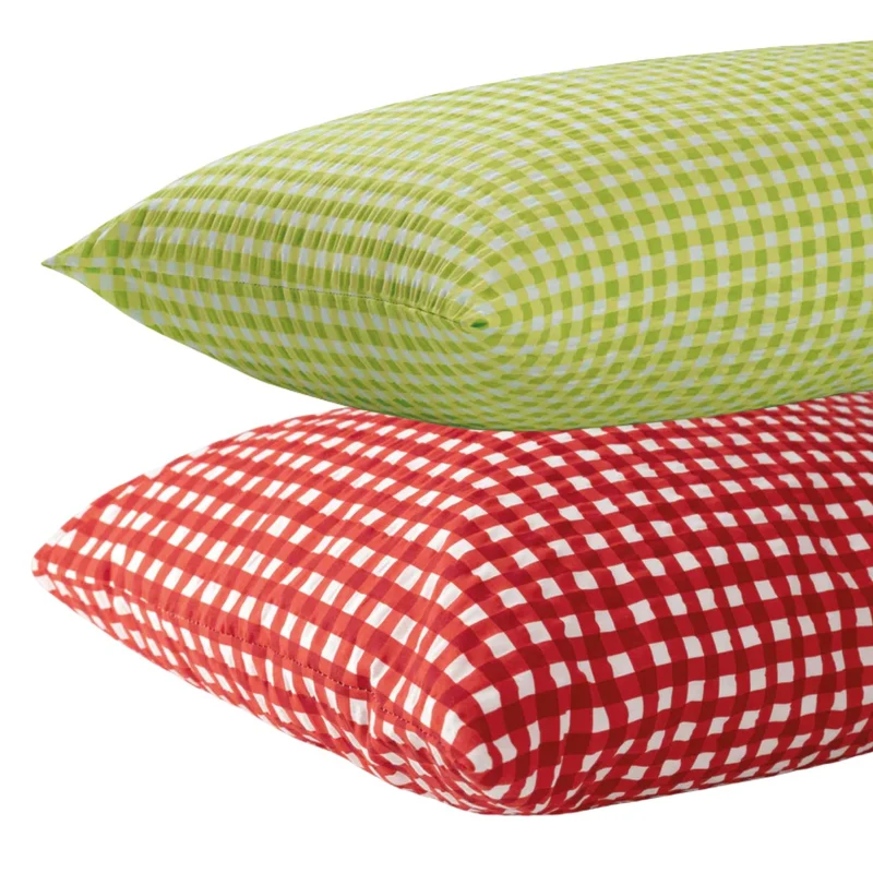 Soft Seersucker-Kissenbezug | Vichy Karo | 40 x 80 cm | 100% Baumwolle | 60°C waschbar | trocknergeeignet | bügelfrei | OEKO-TEX® zertifizier