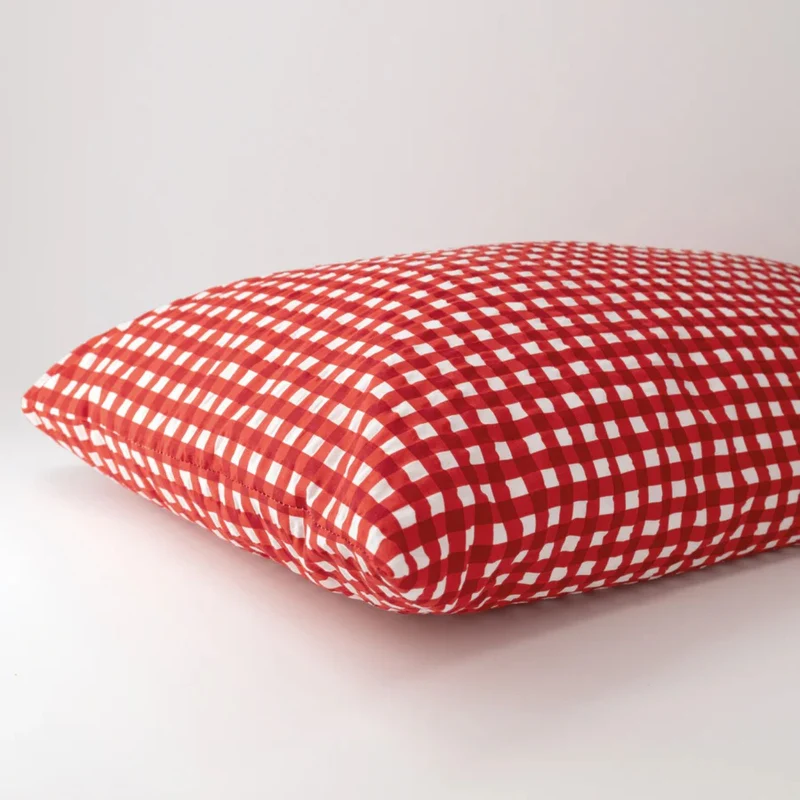 Soft Seersucker-Kissenbezug | Vichy Karo | 40 x 80 cm | 100% Baumwolle | 60°C waschbar | trocknergeeignet | bügelfrei | OEKO-TEX® zertifizier