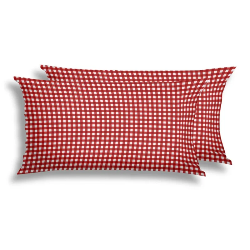 Soft Seersucker-Kissenbezug | Vichy Karo | 40 x 80 cm | 100% Baumwolle | 60°C waschbar | trocknergeeignet | bügelfrei | OEKO-TEX® zertifizier