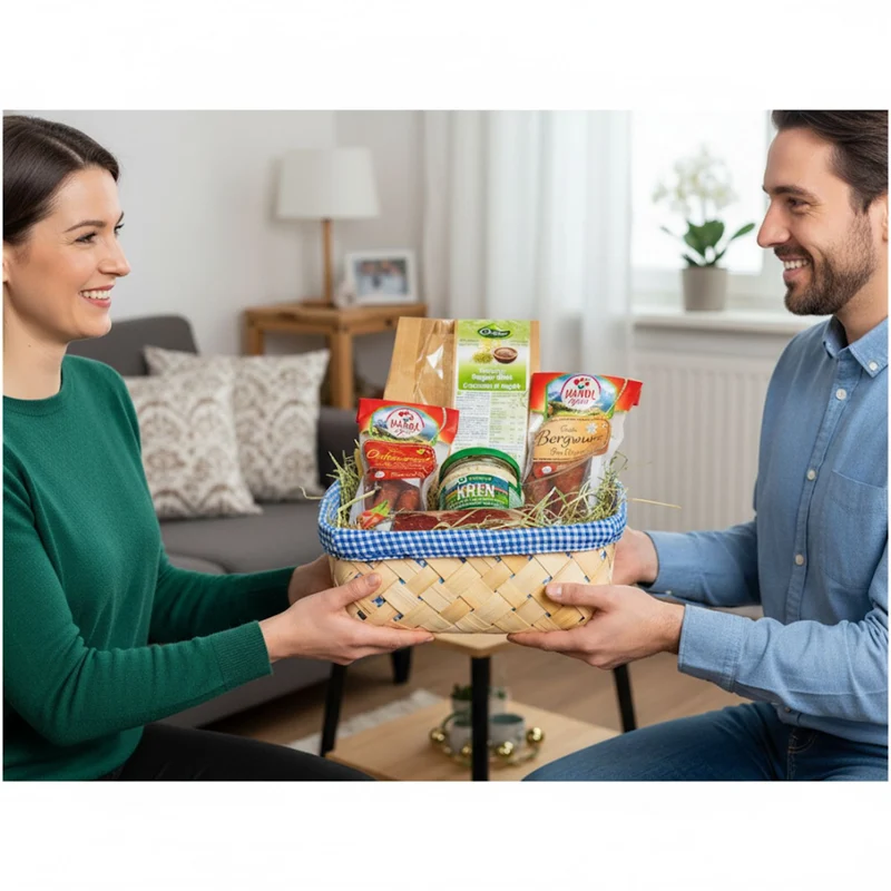 Genusspaket 'Seefeld' | Speck, Würste, Schüttelbrot, Kren | 925 g | im Geschenkskorb | Made in Austria