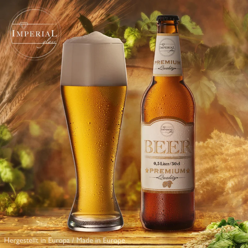 IMPERIAL glass Hohe Weizengläser aus Crystalline Glas Set 6 Stück 500ml (max. 700ml) Spülmaschinenfest