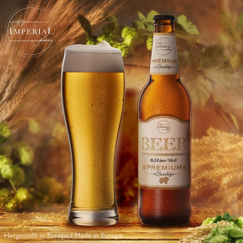 IMPERIAL glass Weizengläser aus Glas 500ml (max. 700ml) Set 6 Stück Spülmaschinenfest