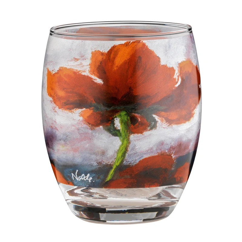 Drei Teelichtergläser "Blumen"