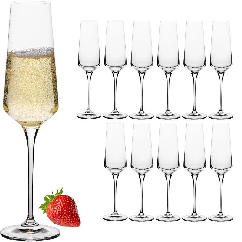 IMPERIAL glass Sektkelche 220ml Serie "Athen" Set 12-Teilig Sektgläser aus Crystalline Glas