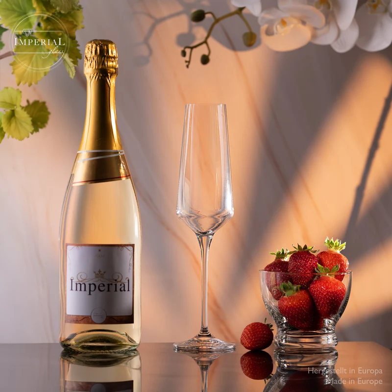 IMPERIAL glass Sektkelche 220ml Serie "Athen" Set 12-Teilig Sektgläser aus Crystalline Glas