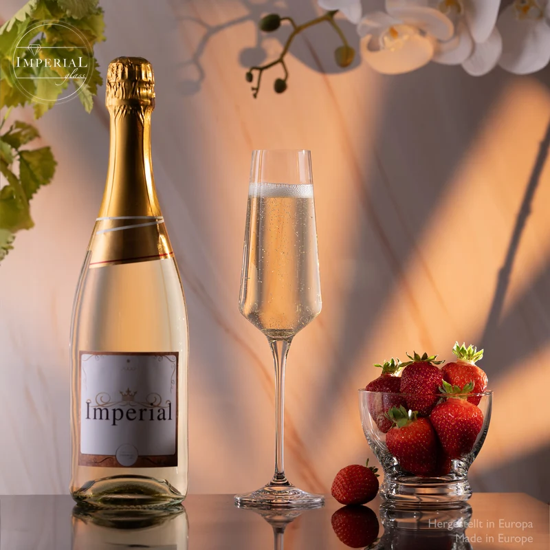 IMPERIAL glass Sektkelche 220ml Serie "Athen" Set 12-Teilig Sektgläser aus Crystalline Glas