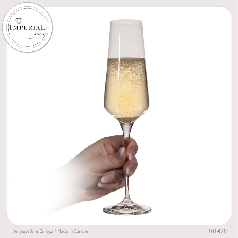 IMPERIAL glass Sektkelche 220ml Serie "Athen" Set 2-Teilig Sektgläser aus Crystalline Glas