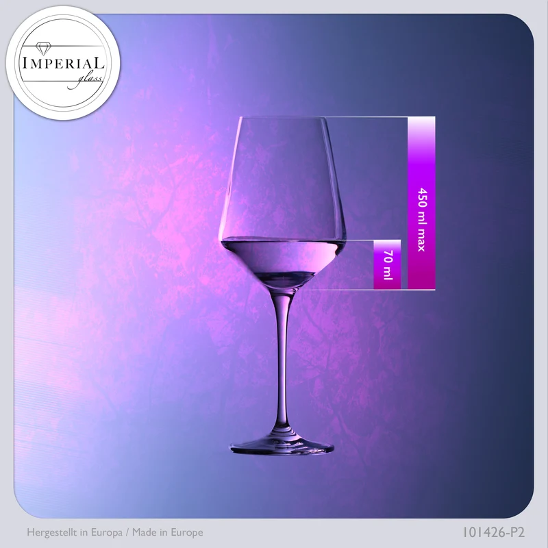IMPERIAL glass Weißweingläser 450ml "Athen" Set 2-Teilig Riesling Glas aus Crystalline Glas Weingläser Spülmaschinenfest