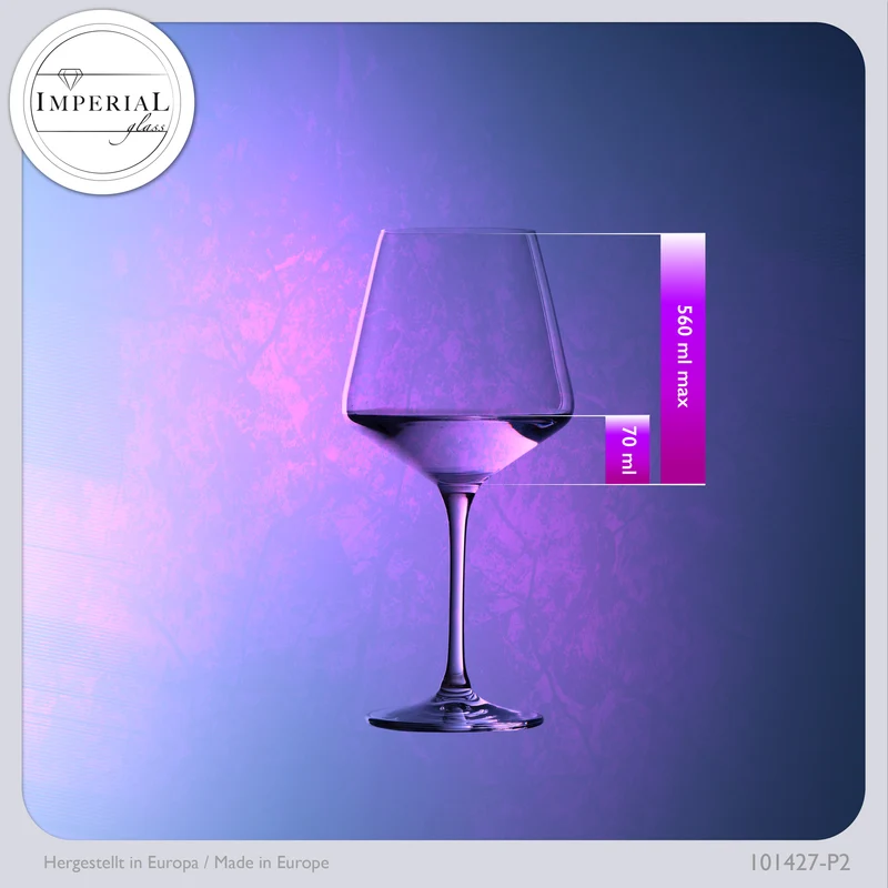 IMPERIAL glass Weißweingläser 560ml "Athen" Set 2-Teilig Chardonnay Glas aus Crystalline Glas Weingläser Spülmaschinenfest