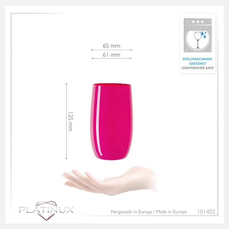 PLATINUX Bunte Elegante Trinkgläser 320ml (max. 400ml) Set 6 Teilig