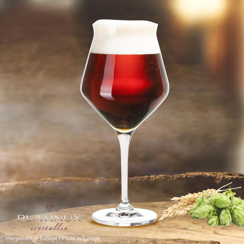 PLATINUX Biergläser Edel 400ml (max. 460ml) Set 6-Teilig aus Crystalline Glas