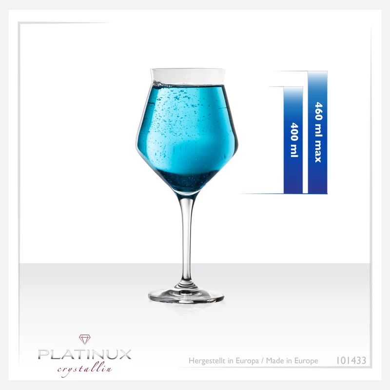 PLATINUX Biergläser Edel 400ml (max. 460ml) Set 6-Teilig aus Crystalline Glas