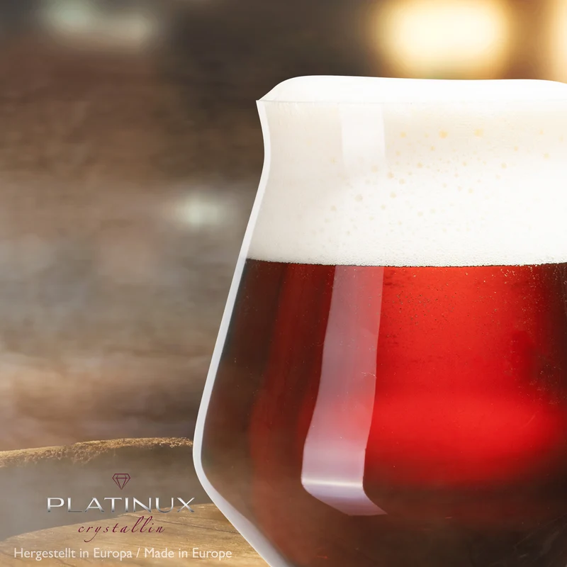 PLATINUX Biergläser Edel 400ml (max. 460ml) Set 6-Teilig aus Crystalline Glas