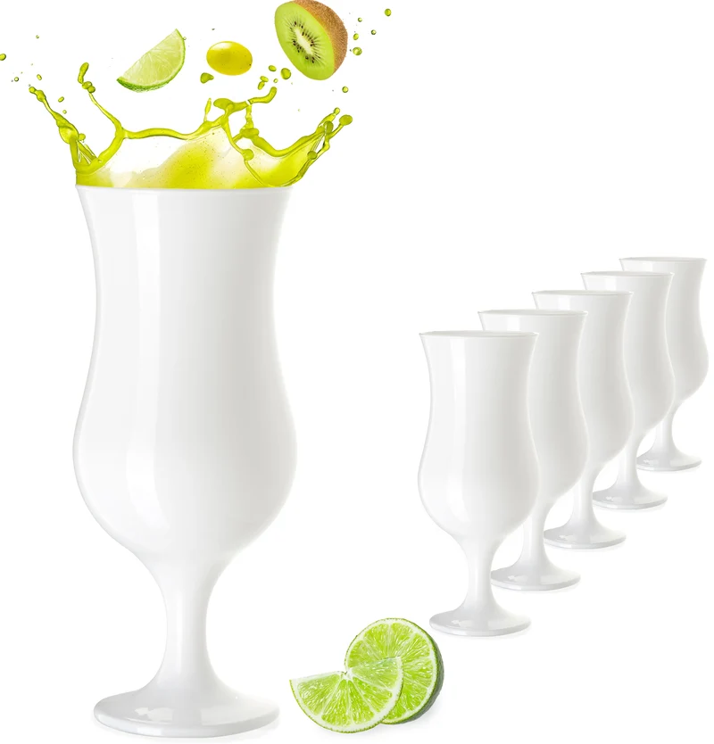 PLATINUX Weiße Cocktailgläser 400ml (max. 470ml) Set 6 Stück