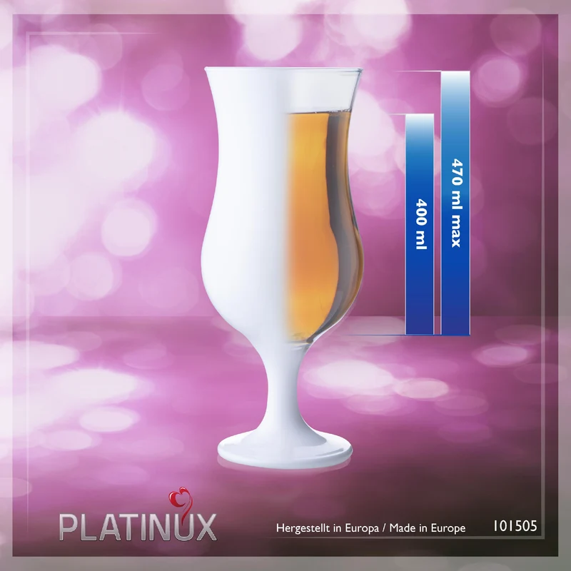 PLATINUX Weiße Cocktailgläser 400ml (max. 470ml) Set 6 Stück