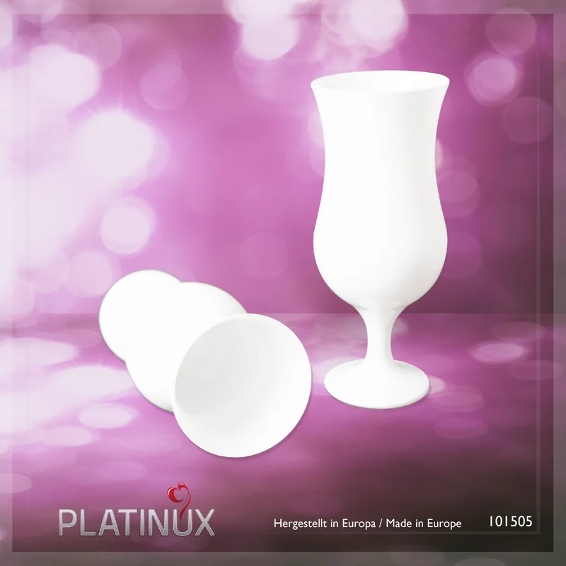 PLATINUX Weiße Cocktailgläser 400ml (max. 470ml) Set 6 Stück