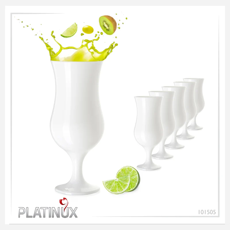 PLATINUX Weiße Cocktailgläser 400ml (max. 470ml) Set 6 Stück